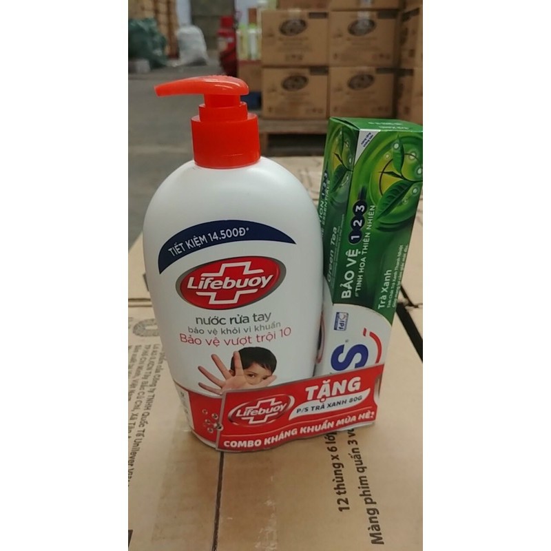 Nước rửa tay Lifebuoy Bảo vệ vượt trội 10 chai 500g