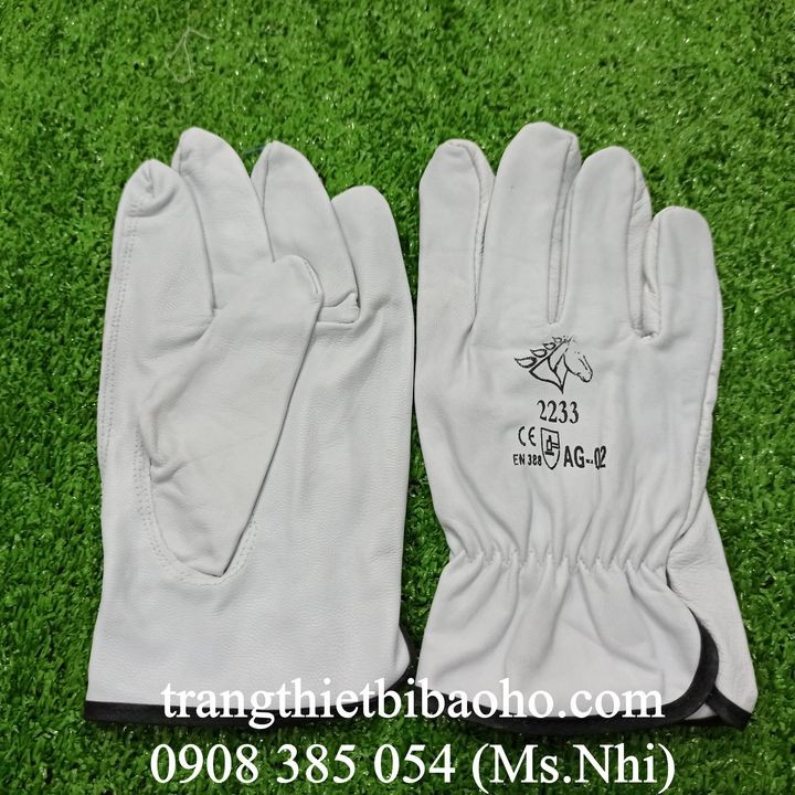 Găng tay da hàn tig ngựa trắng 2233 (AG-02)- Hình thật