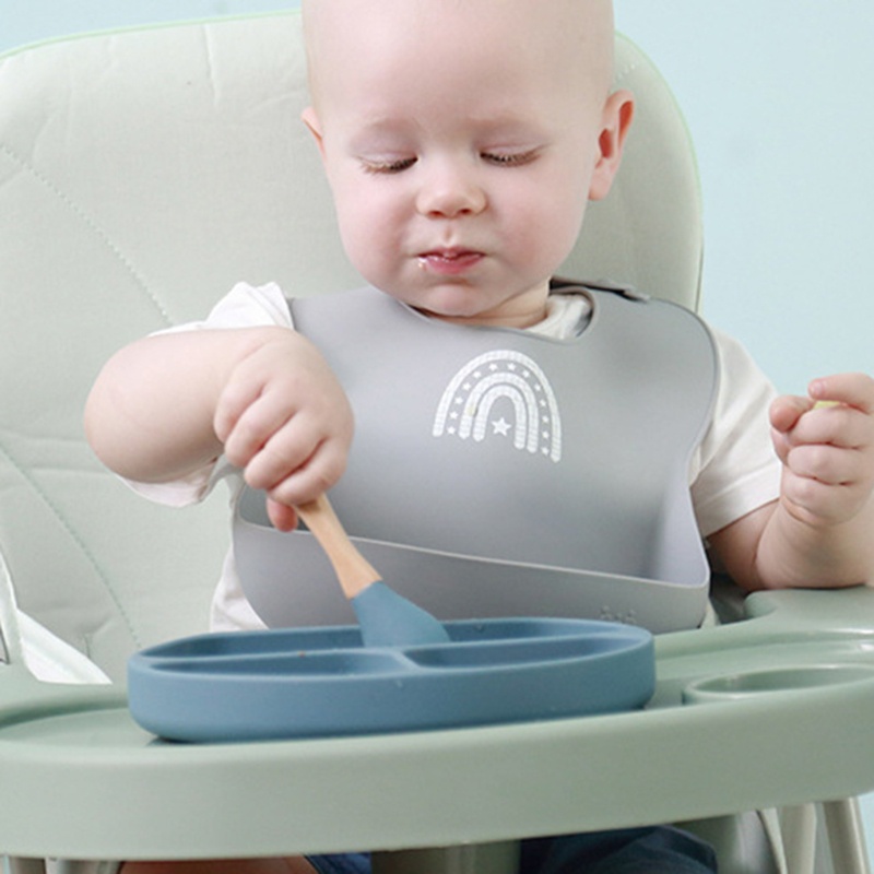 Set 2 Yếm Ăn Silicone Cấp Thực Phẩm Chống Nước Cho Bé Sơ Sinh