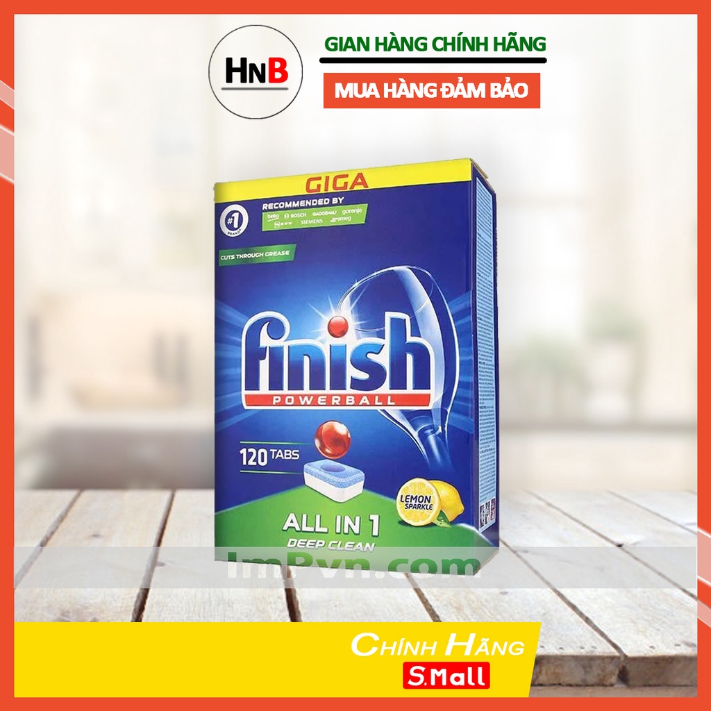 Viên rửa bát Finish All in One 120 viên (90 viên) Hương chanh và 52 viên