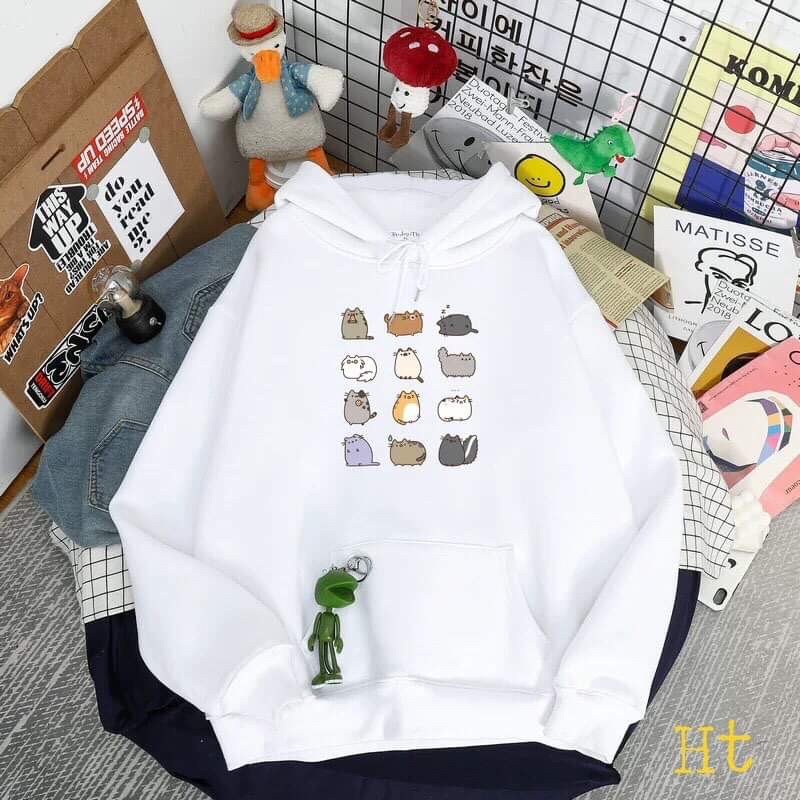 Áo hoodie mười hai mèo HT11, Áo nỉ Unisex from rộng, Chất nỉ ấm mặc không xù, thiết kế phong cách - MODY
