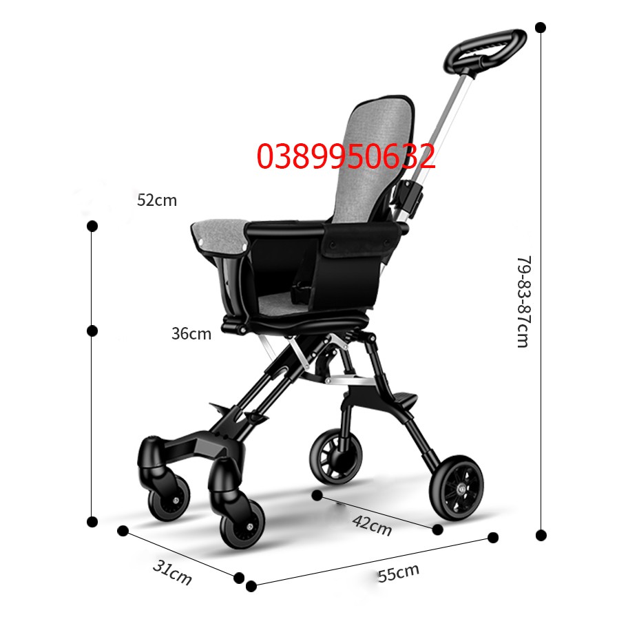Xe Đẩy Gấp Gọn, Đảo Chiều Cho Bé - Siêu Gọn, Siêu Nhẹ, Siêu Rẻ
