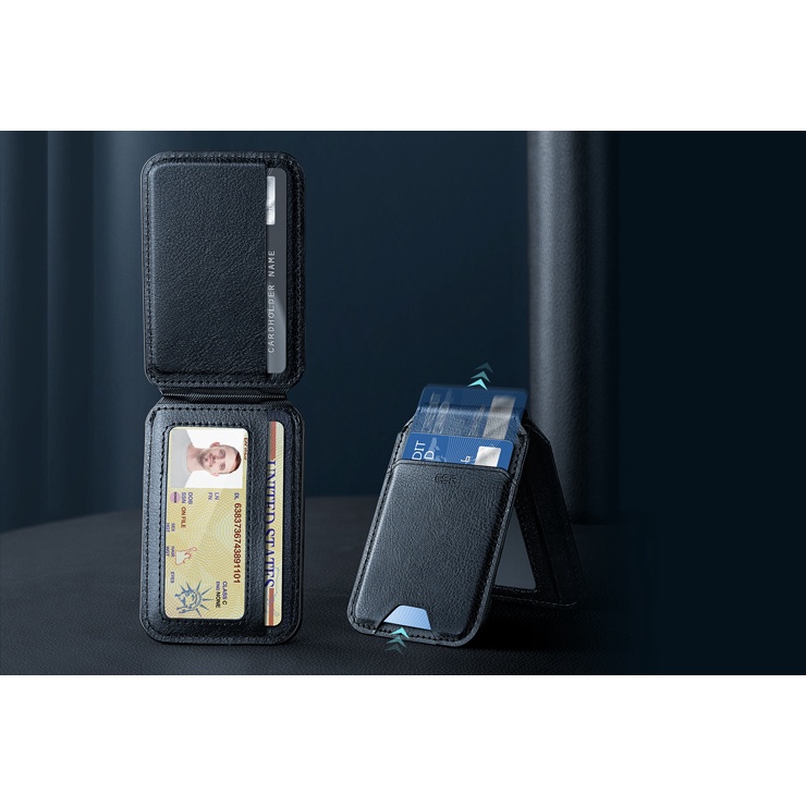Ví Da ESR Magnetic Kiêm Giá Đỡ HaloLock Vegan Leather Wallet Stand Có Thể Điều Chỉnh Dành Cho iPhone