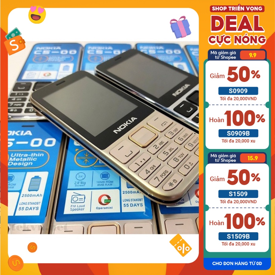 Điện thoại nokia c5-00(2020) sóng khỏe, pin khủng cho người lớn tuổi-Bảo hành 1 năm
