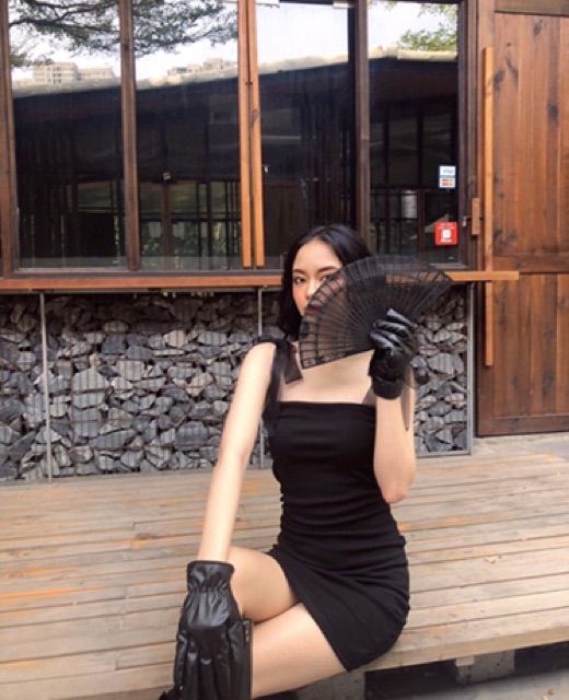 Đầm Cột Dây Ruy Băng Nữ Tính D7
