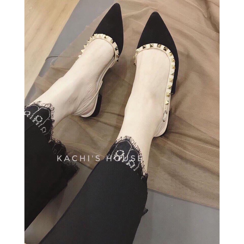 dép xandanl bít mũi hở hậu phối đinh cực chảnh