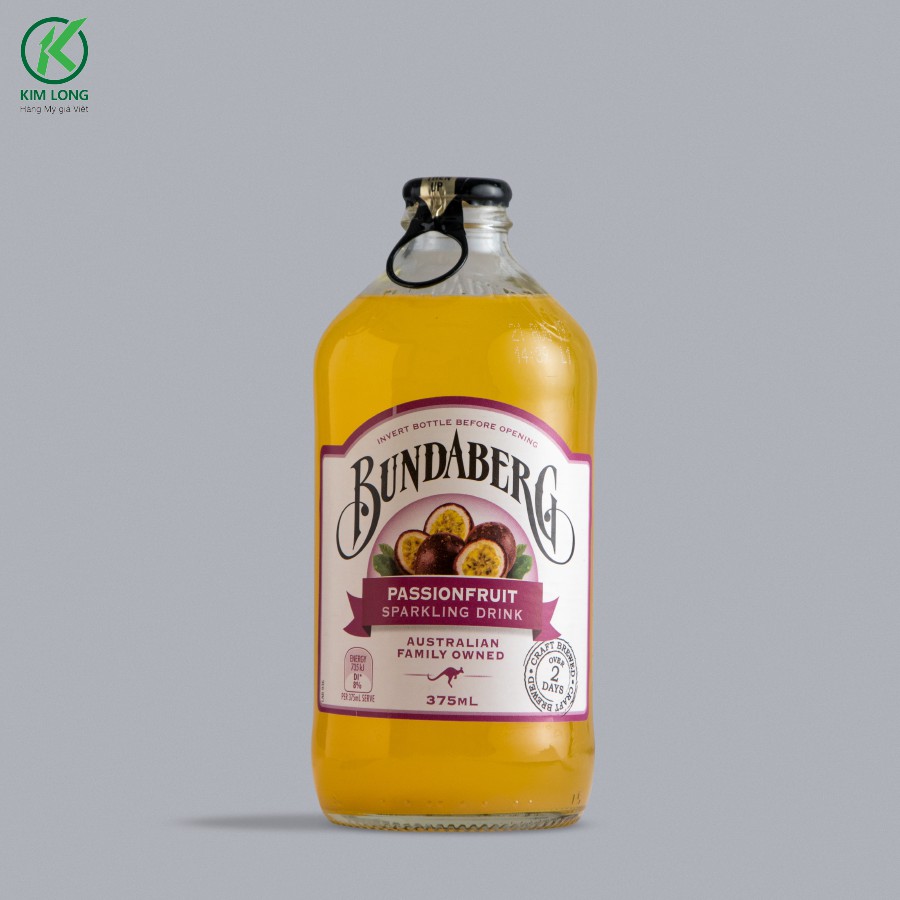 Nước Trái Cây Úc Có Ga BUNDABERG Passionfruit - Chanh Dây (Chai)