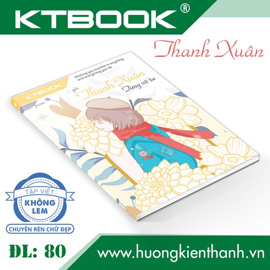 Combo 5 cuốn Tập Học Sinh KTBOOK cao cấp Thanh Xuân 200 trang (5 cuốn/gói)