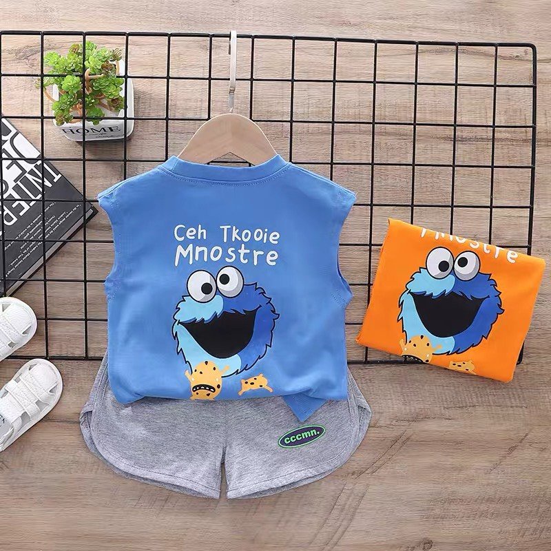 Đồ Bộ Bé Trai Sát Nách MNOSTRE Chất cotton cao cấp, Quần Áo Hè Cho Bé Từ 7-28kg - MINKY BABY