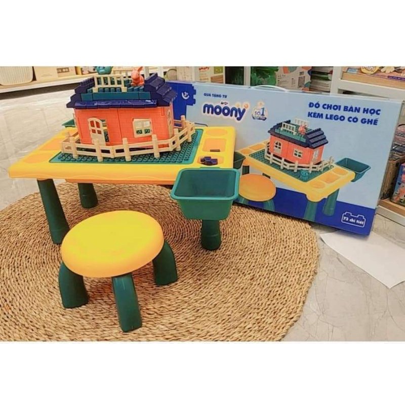 Bộ bàn ghế kèm Lego cho bé