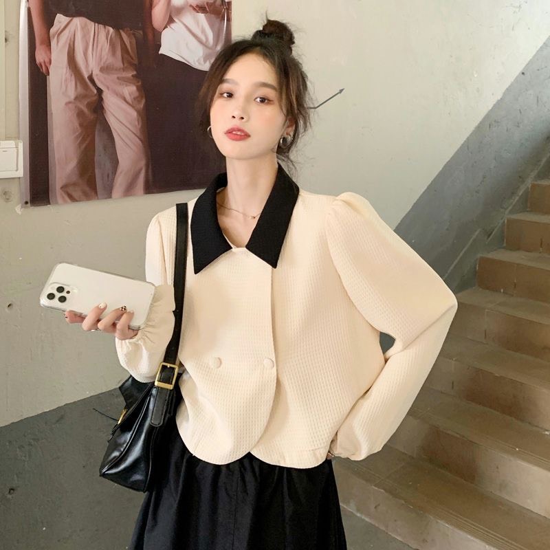Áo sơ mi dài tay polo cổ bẻ vintage cực xinh