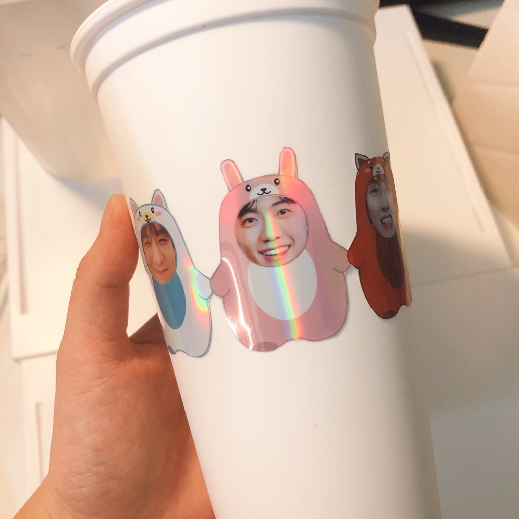 In nhãn dán chống nước kèm khung ảnh hình thú đáng yêu