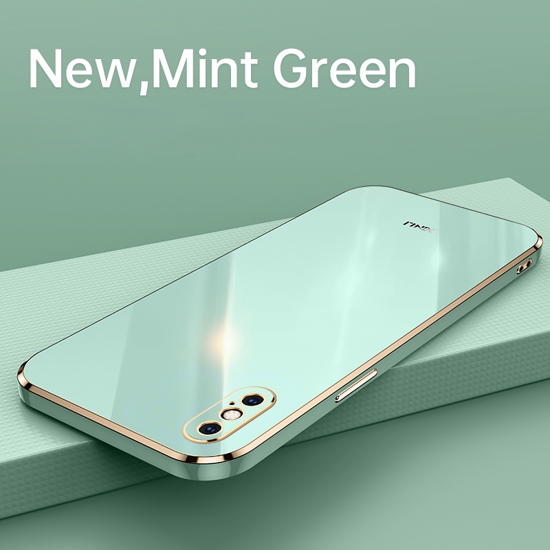 Ốp điện thoại silicone mềm chống sốc 6D sang trọng cho For iPhone X Xr Xs Max 7 8 6 6s Plus SE 2020 TPU lưng viền vuông trọng dành