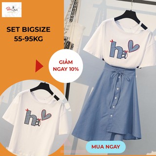 ĐỒ BIGSIZE áo thun kiểu in chữ xinh xắn cho nàng béo mập 55-100KG - Phù hợp đi chơi , dự tiệc, dạo phố