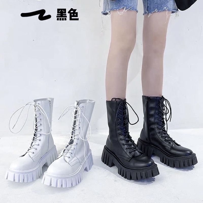Bốt ulzzang B12 đế răng cưa 5cm phong cách Hàn Quốc