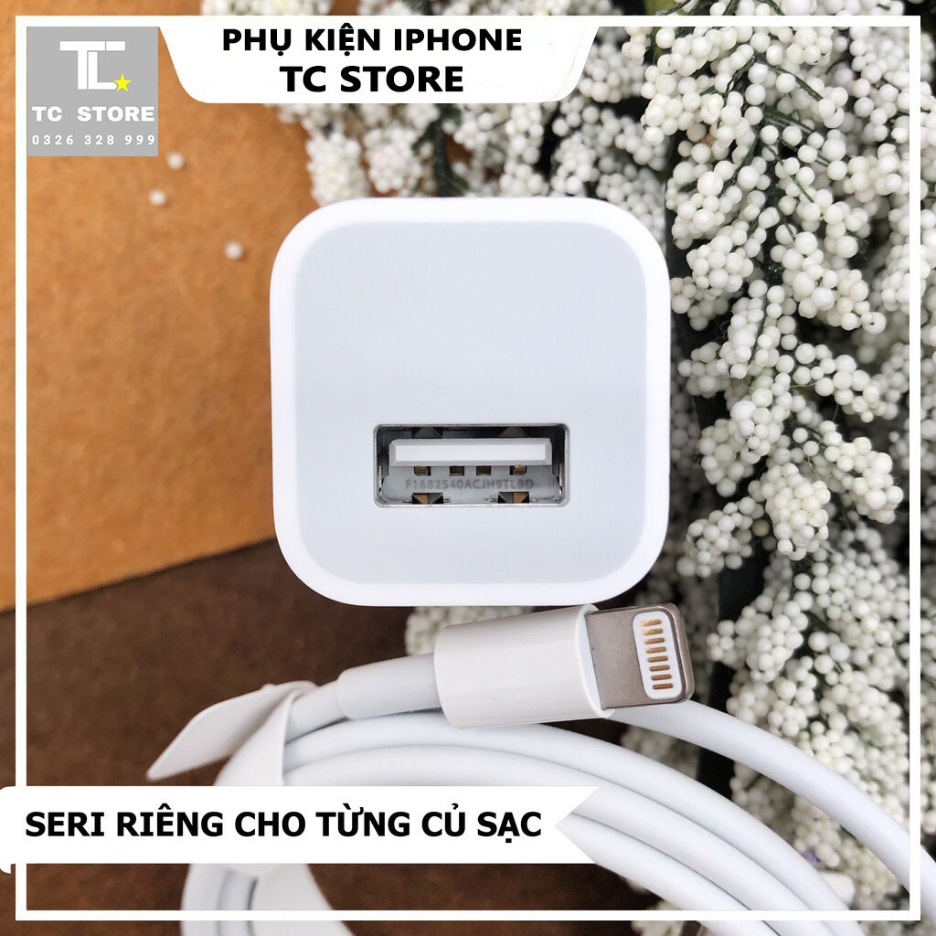 Sạc iPhone Xs Max Bóc Máy - Bộ Sạc Vuông cho iPhone Không Loạn Cảm Ứng Chính Hãng Apple - Bảo Hành 1 Năm 1 Đổi 1✅
