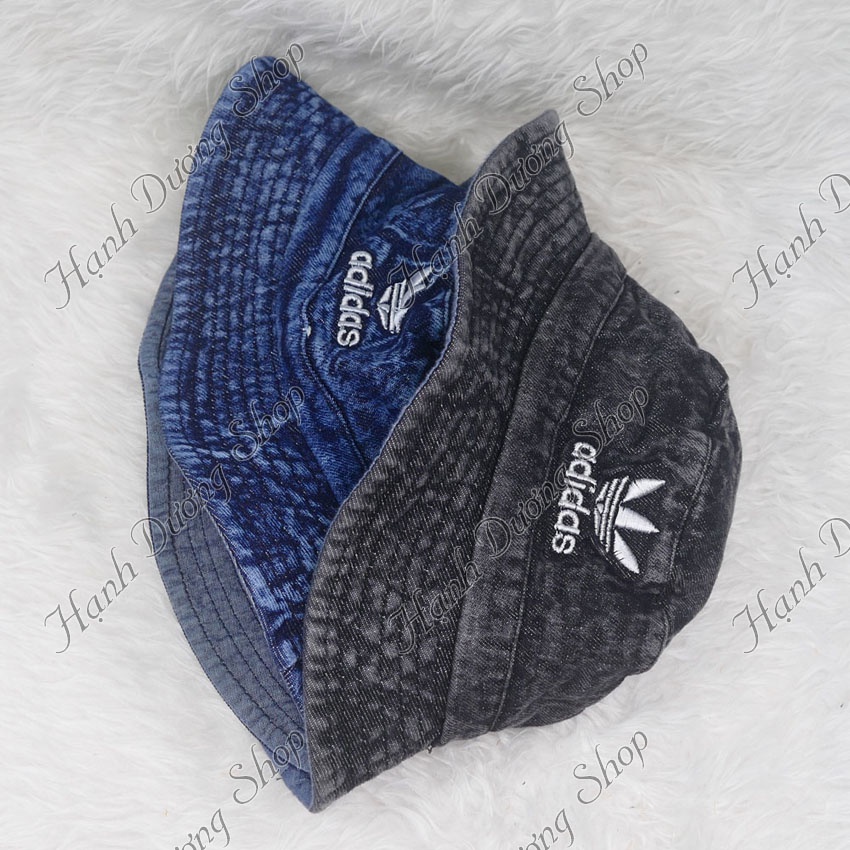 Nón bucket tai bèo jean thêu chữ phong cách thời trang phù hợp cả nam lẫn nữ