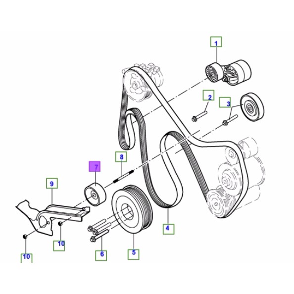 Dây curoa tổng Ford Transit CHÍNH HÃNG thông số 7PK2604, Dây beo xe ô tô Transit mã BC1Q6C301BA Phạm Văn auto