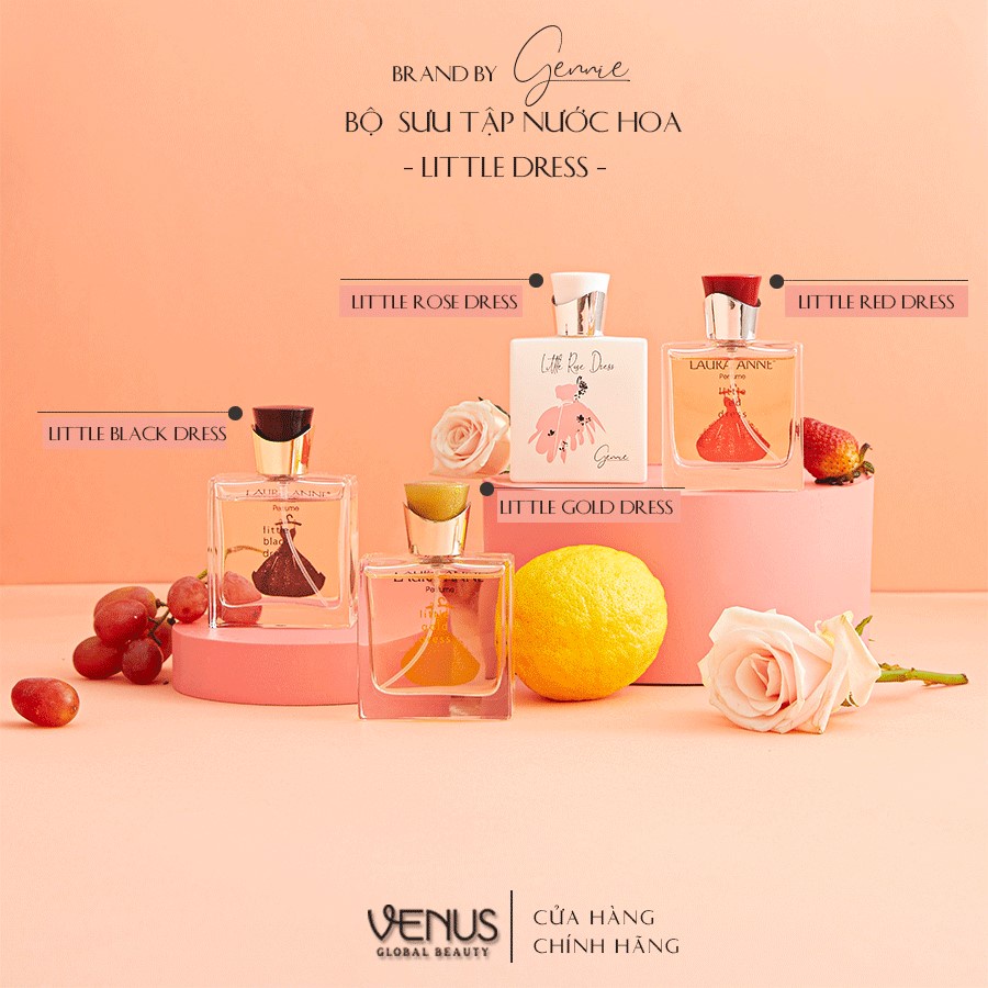 Bộ đôi Nước hoa và Sữa tắm Nữ Gennie Little Rose Dress 50ml + 450ml