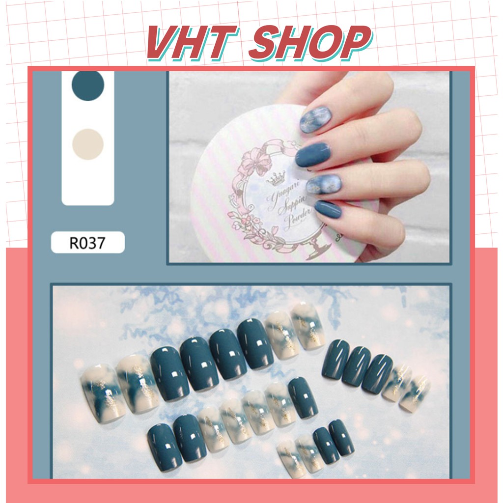 Set 24 móng tay giả họa tiết hoạt hình xinh xắn tặng kèm keo dán DM01 - VHT SHOP