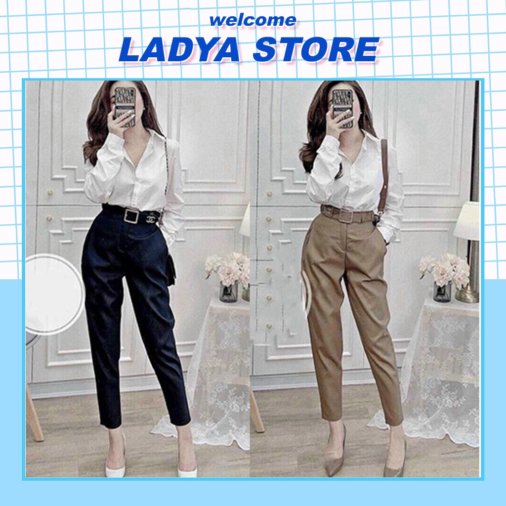 Quần baggy nữ công sở lưng cao tôn dáng thời trang nữ LADYA STORE M09