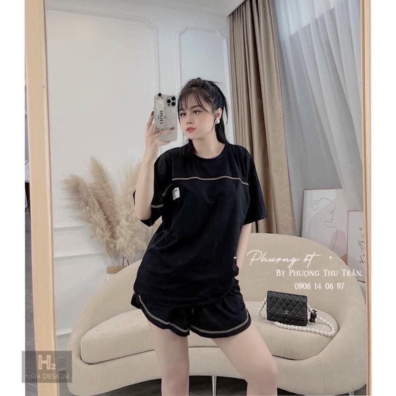 SNU364 BỘ ĐÙI NỮ COTTON ÁO SNOW VIỀN NGANG | BigBuy360 - bigbuy360.vn