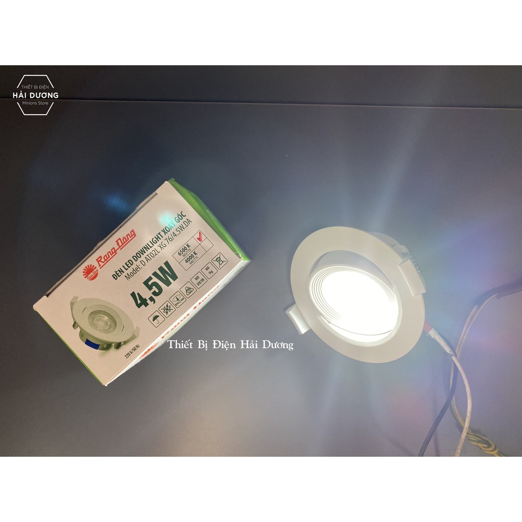 Combo 6 ĐÈN LED ÂM TRẦN DOWNLIGHT RẠNG ĐÔNG 4.5W THAY ĐỔI ĐƯỢC GÓC CHIẾU MODEL D AT02L XG 76/4.5W - Bảo hành 2 năm