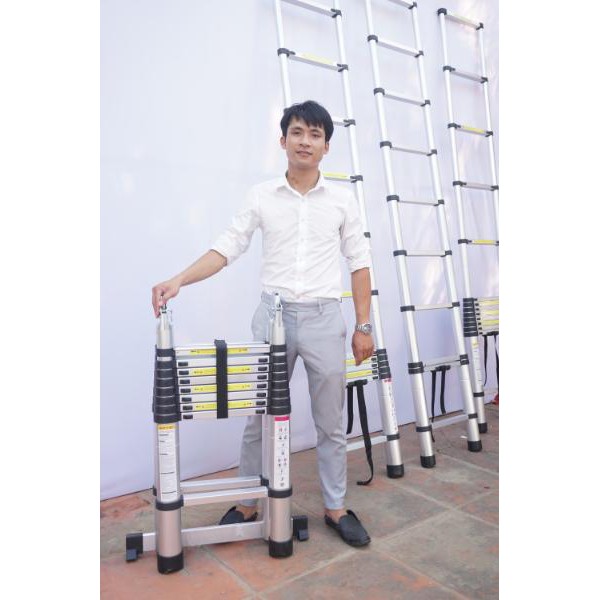 Thang nhôm rút đôi cao cấp 2.8M+2.8M CAMAC Hàn Quốc. Kiểm tra hàng trước khi nhận sản phẩm. Bảo hành 24 tháng tại hãng