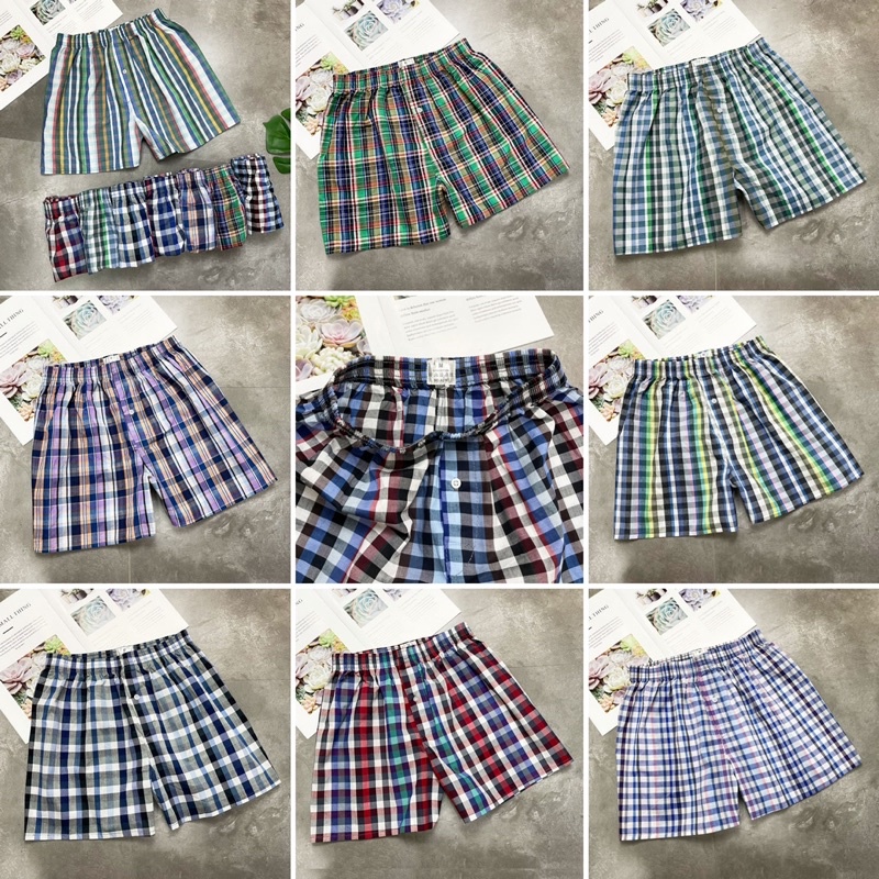 Quần đùi ca rô nam, màu ngẫu nhiên