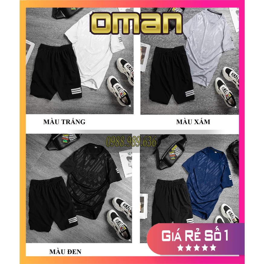 Bộ thể thao nam thun lạnh, bộ đồ nam thể thao tập gym thun lạnh co giãn 4 chiều BO02 - OMAN