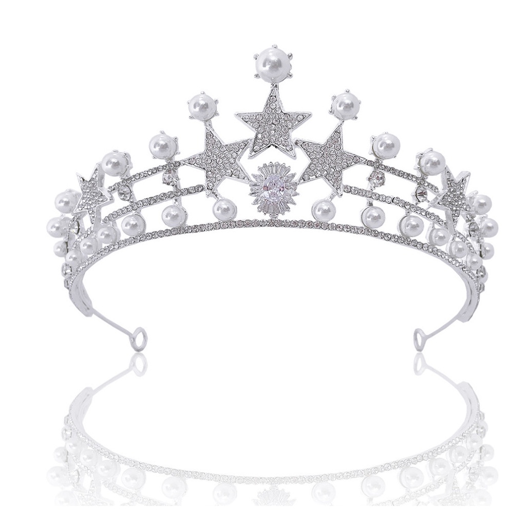 Vương miện cô dâu ngôi sao chóp hạt trai mẫu mới Giangpkc 6/2022 Phụ kiện cưới Giang