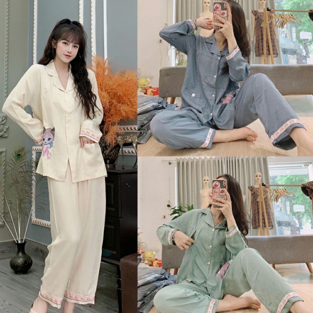 Bộ Bầu Và Sau Sinh Pijama Dài Tay Quần Dài 2 Chức Năng Có Khóa Cho Con Bú Mặc ở Nhà A074 Lin Store66