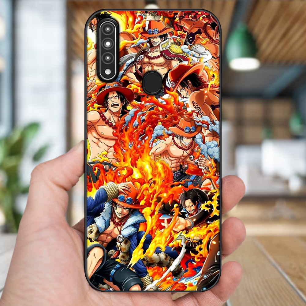 Ốp lưng Oppo A31, A8 viền đen in hình Ace One Piece