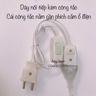 [sẵn] Dây điện nối tiếp dài 0,4m/1m/3m/5m có công tắc bật/tắt dùng cho ổ điện ở xa mà không cần rút điện ra cắm điện dzô