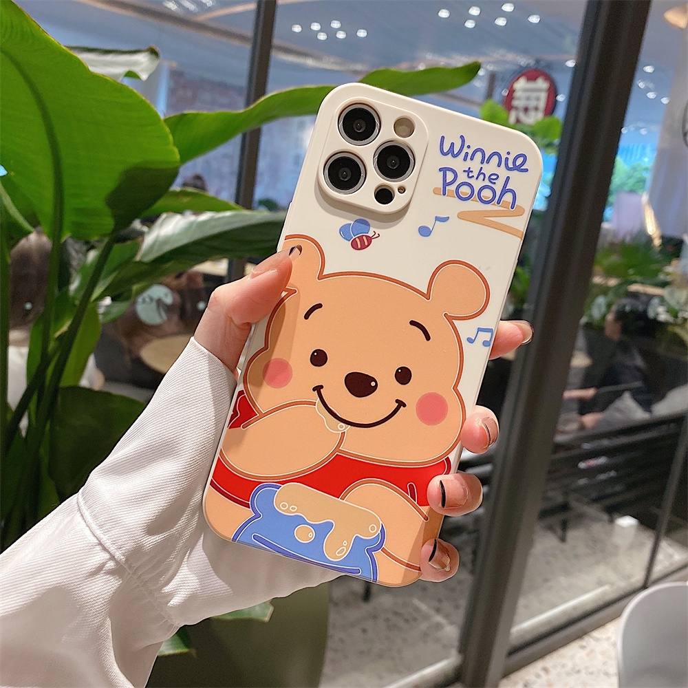 Ốp điện thoại silicon mềm họa tiết gấu Pooh dễ thương thích hợp cho iPhone 13 / 12 / 11 Pro Max X XR 7 8 Plus