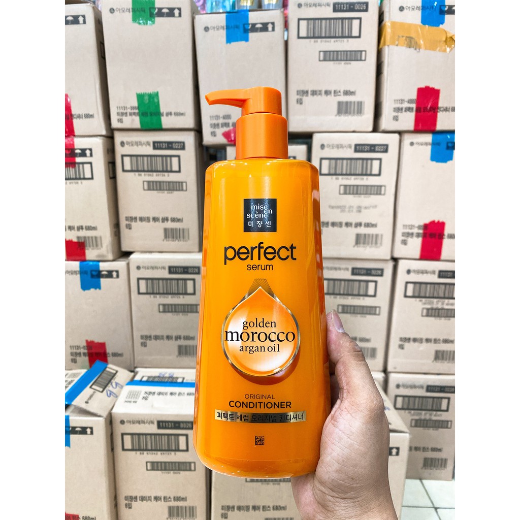 (680ml) DẦU GỘI - DẦU XẢ MISE EN SCENE Perfect Repair - MÀU CAM DÀNH CHO TÓC KHÔ, YẾU