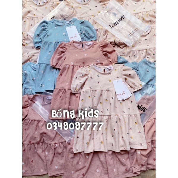 Váy Bé Gái Đũi Xốp Tay Bồng GJ