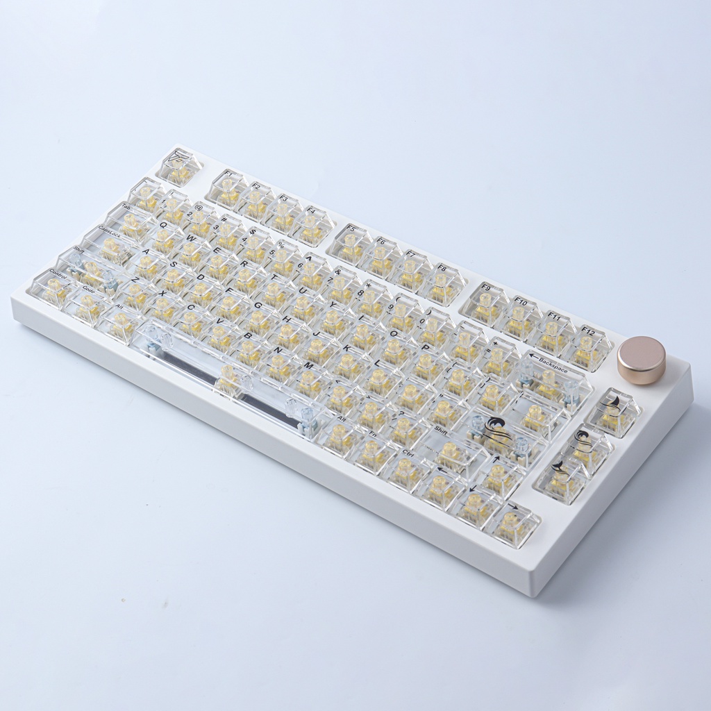 Keycaps 137 Phím Clear Crystal Keycaps Dye-Thăng hoa Keycaps tùy chỉnh Cherry Profile Alice cho Cherry Gateron MX Công tắc bàn phím cơ