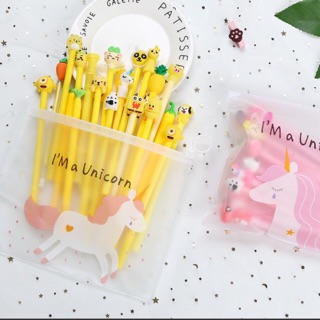 Combo 10 bút kèm túi đựng bút Unicorn