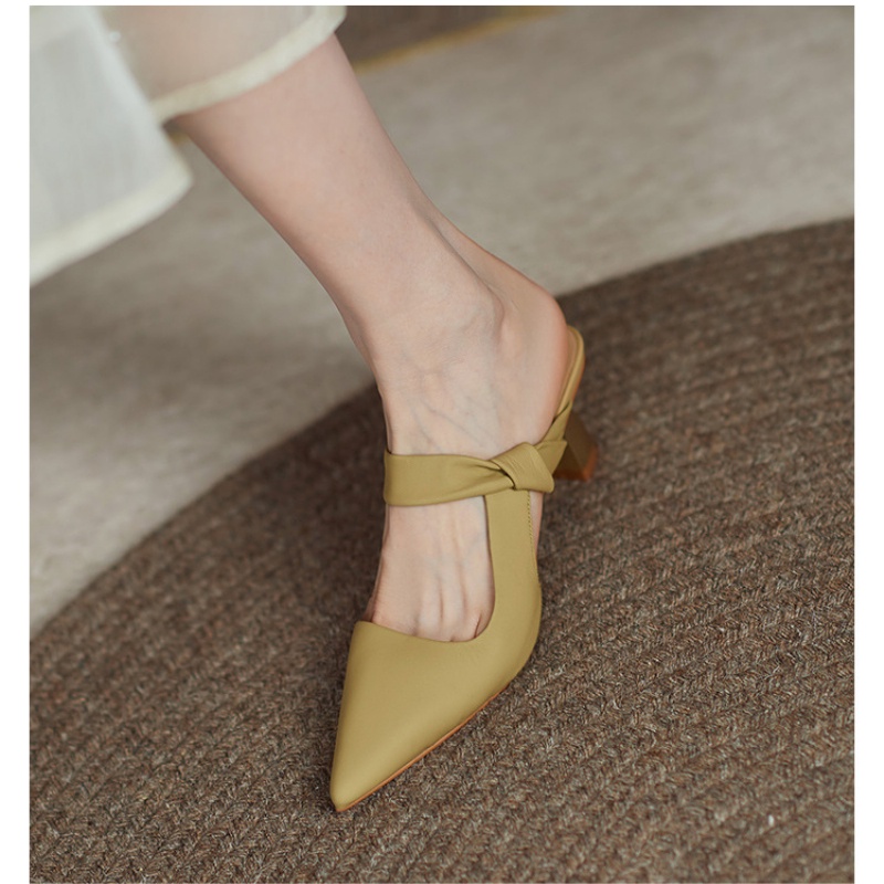 Giày Cao Gót Bít Mũi Phong Cách Pháp Thời Trang Mùa Hè 2022 Cho Nữ