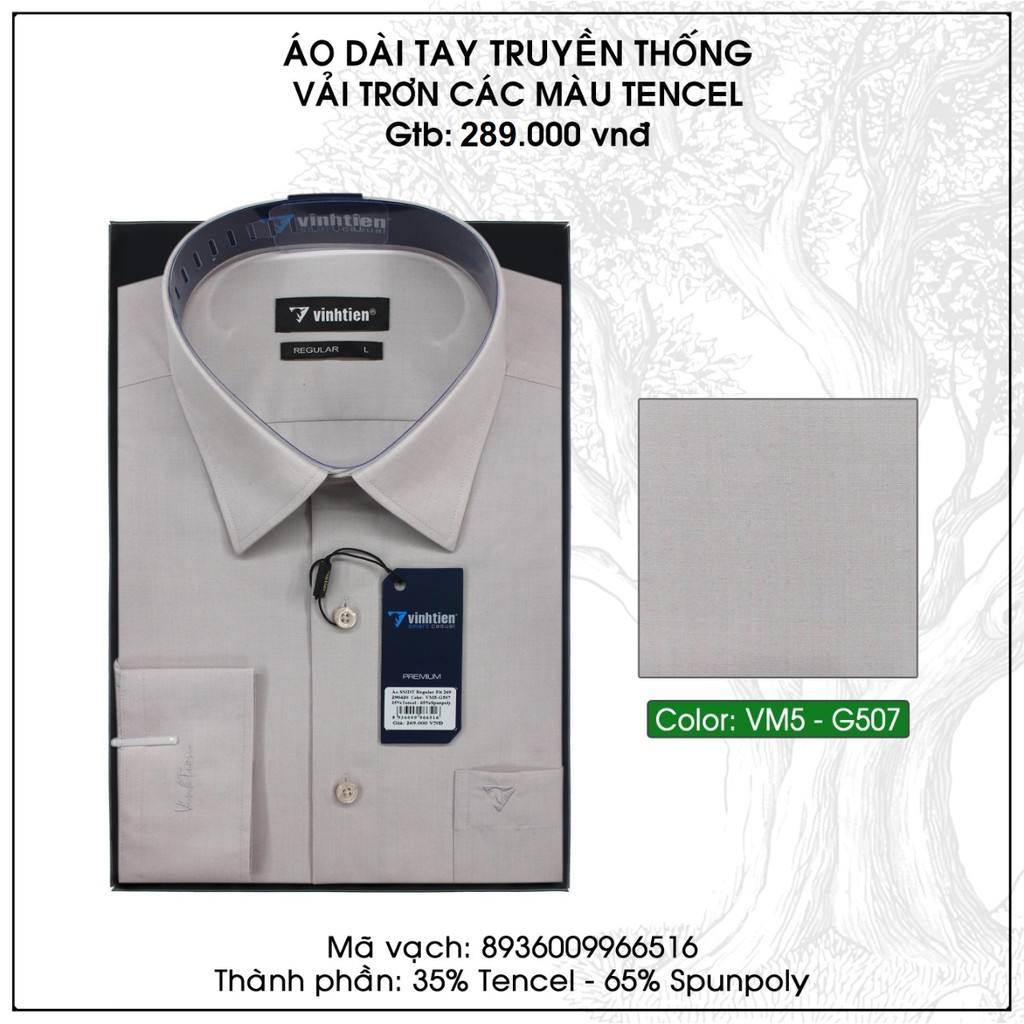 Áo Sơ Mi Dài Tay Trơn Màu Form Regular Vĩnh Tiến 289 | BigBuy360 - bigbuy360.vn