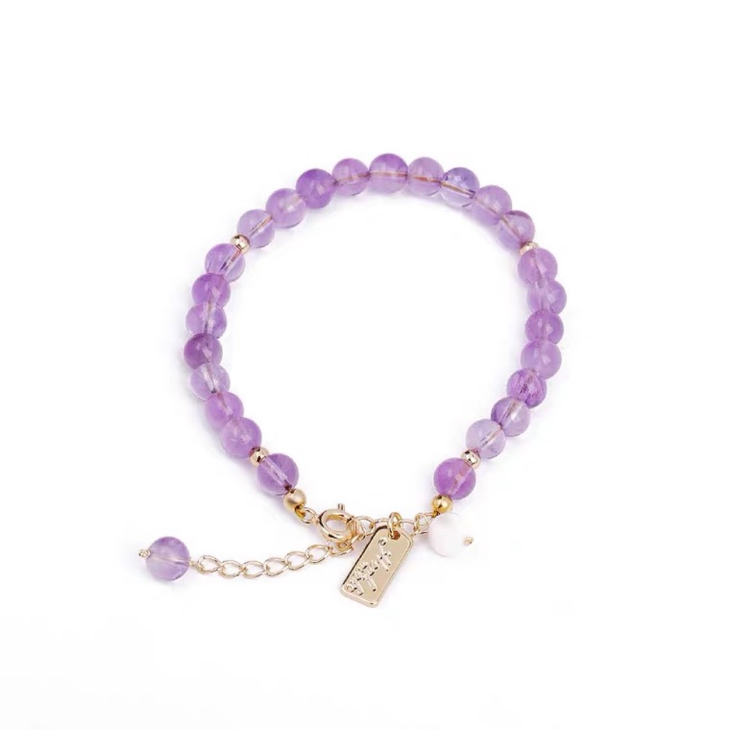 [Hàng Mới Về] Vòng Tay Chuỗi Hạt Nhỏ Màu Tím Hình Vuông Thương Hiệu Thời Trang Mùa Hè Đơn Giản Dành Cho Nữ