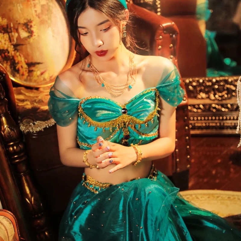 Trang phục ba tư công chúa có sẵn ( tặng kèm vòng đầu đơn giản + voan nhỏ )