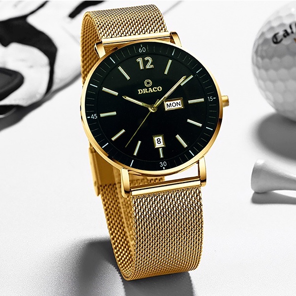 Đồng hồ nam cao cấp DRACO d21-st01 &quot;the first boy&quot; VÀNG ĐEN