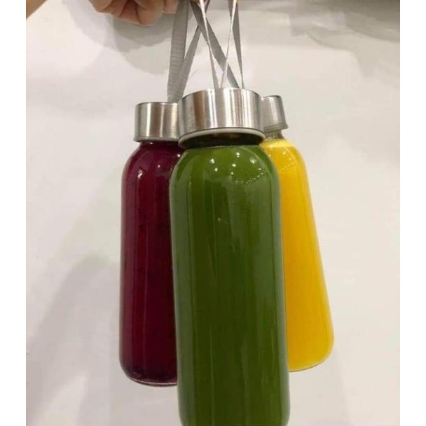 Bình thủy tinh có quai xách tiện lợi 500ml - Healthy