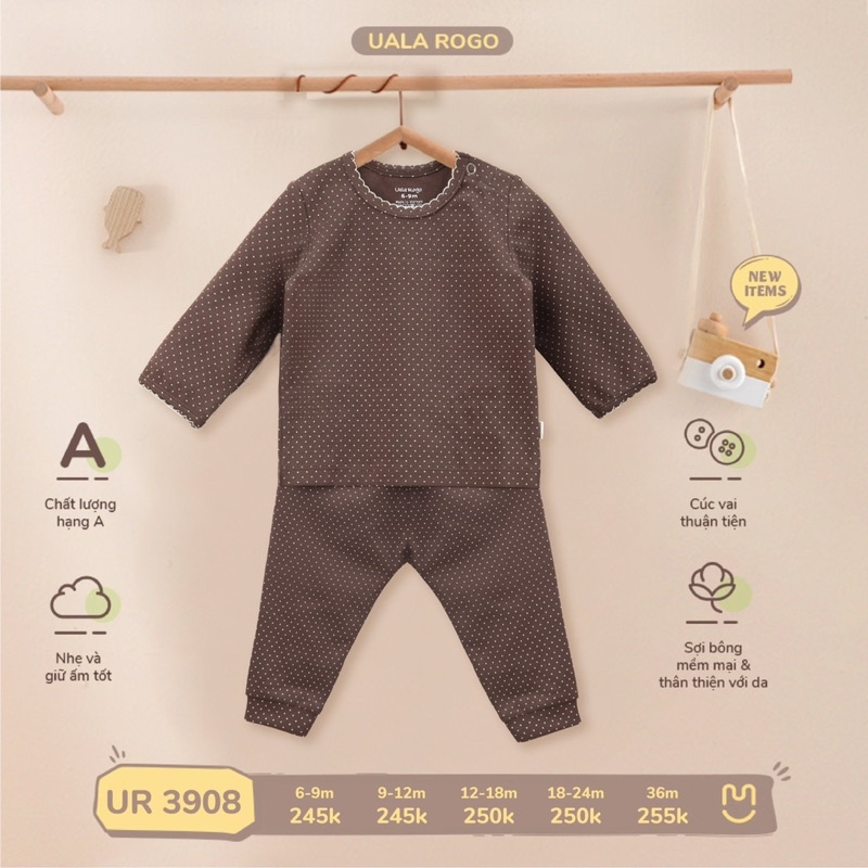 Bộ QA Dài Tay Size 6-36M Nỉ UalaRogo