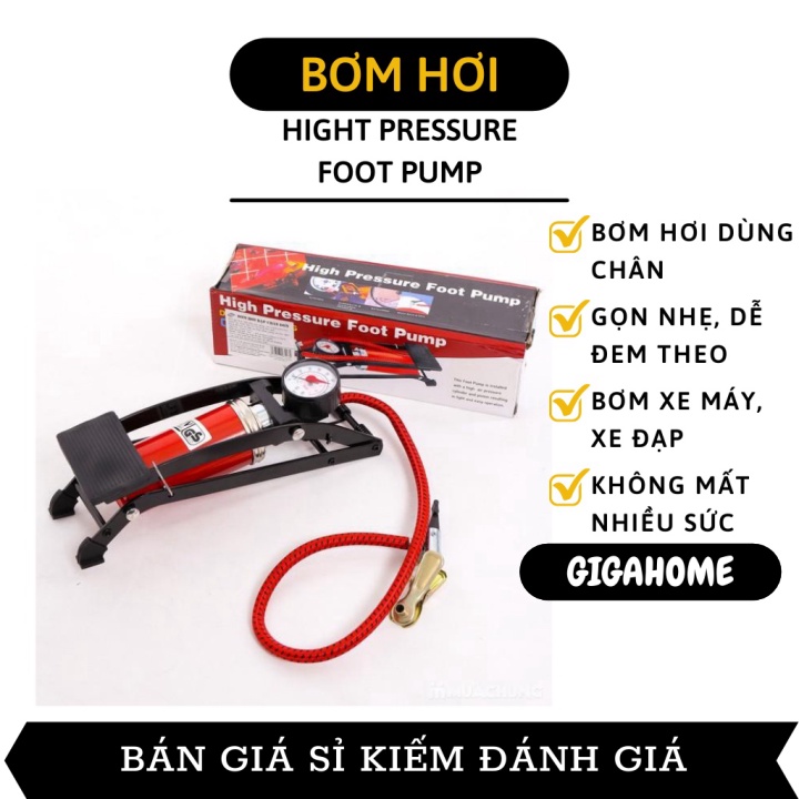 Máy bơm hơi   GIÁ VỐN   Bơm hơi dùng chân High Pressure Foot Pump, giúp bạn bơm xe máy ,xe đạp,bóng 3086