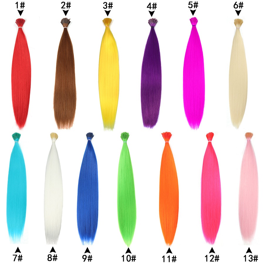 Set 10 tóc giả nối dài WIGSIN màu cầu vồng cỡ 16inch thời trang cá tính cho nữ
