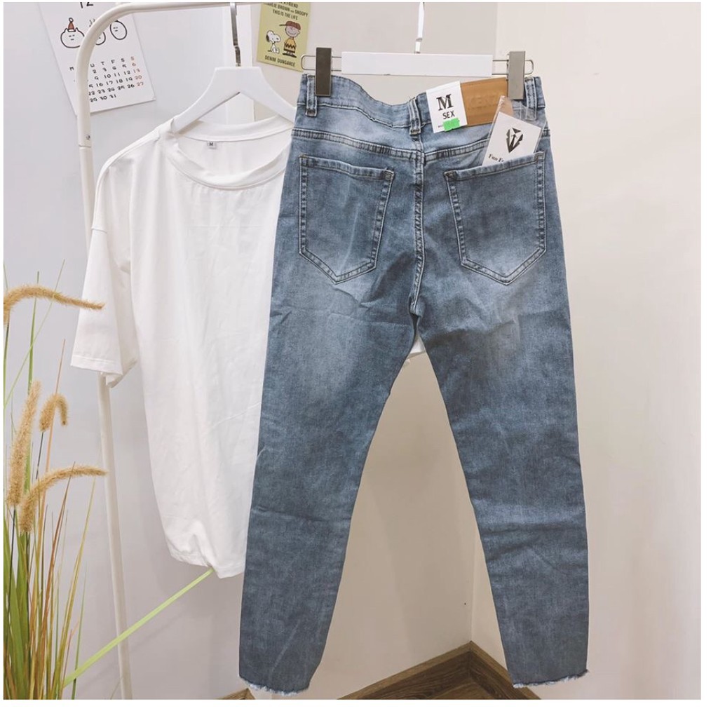 [NhậpPT2000 giảm 15k]Quần jeans rách gối mix rách gấu😈HÀNG SIÊU CẤP😈