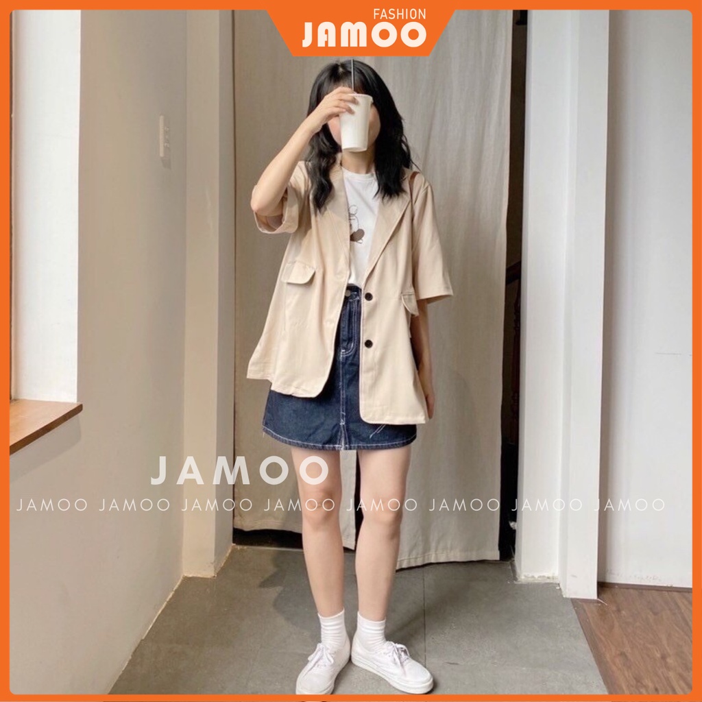 Áo blazer tay ngắn 1 lớp ulzzang,Áo vét cộc tay jamoo